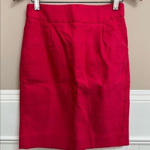 J. Crew No. 2 Pencil Skirt Bi-Stretch Cotton J. Crew Style - Red